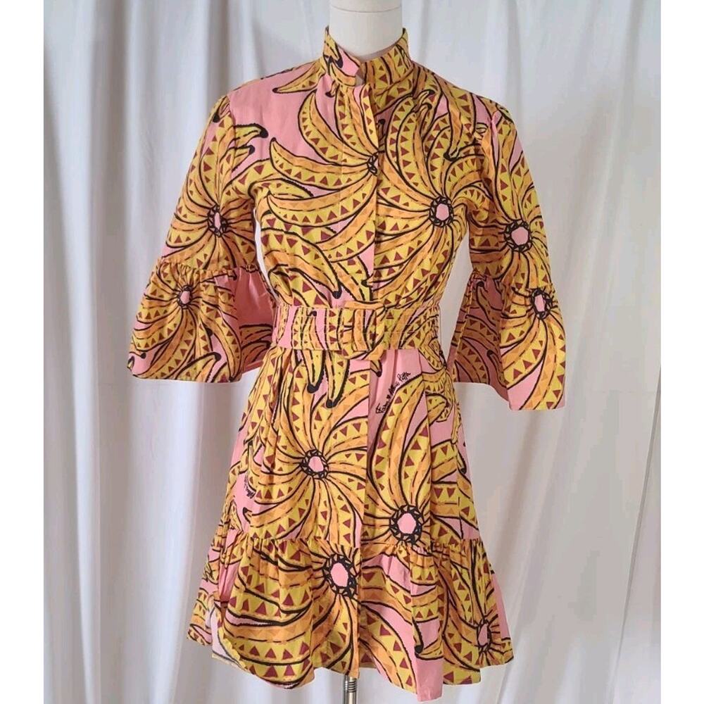 Anthropologie Farm Rio Womens Banana Floral Mini Dress XS New - Picture 4 of 8